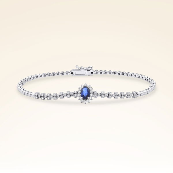 0,98 Karat Pırlantalı Safir Bileklik - Pare Pırlanta