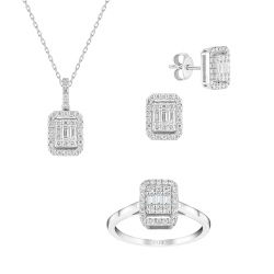 0,99 Karat Baget Pırlanta Set - PRS0013 - 1