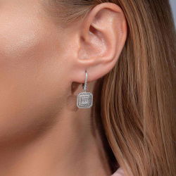 1,00 Karat Baget Pırlanta Küpe - PR00744 - 3