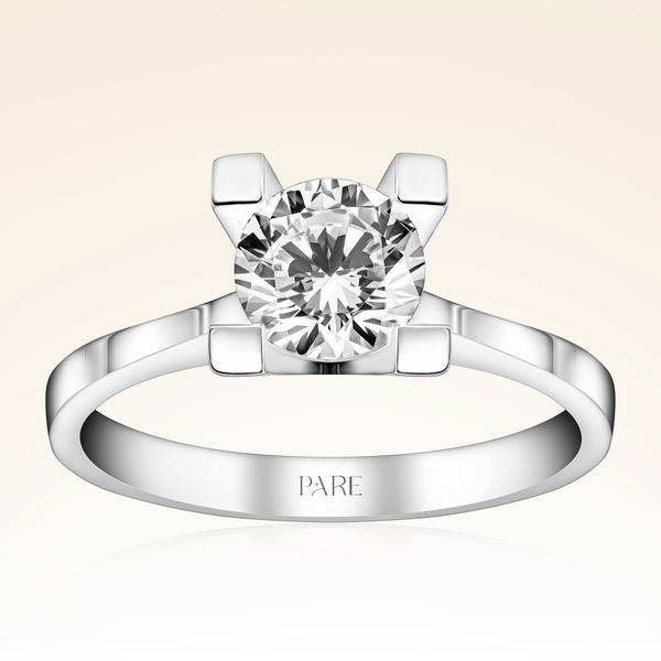 F Renk 1,00 Karat HRD Sertifikalı Tektaş Pırlanta Yüzük - Pare Pırlanta