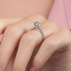 E Renk 1,00 Karat HRD Sertifikalı Tektaş Pırlanta Yüzük - 7