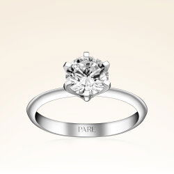 H Renk 1,00 Karat HRD Sertifikalı Tektaş Pırlanta Yüzük - 1