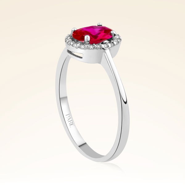 1,00 Karat Pırlanta Yakut Yüzük - Pare Pırlanta