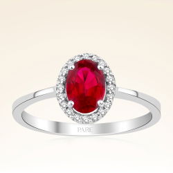 1,00 Karat Pırlanta Yakut Yüzük - PR00245 - 1