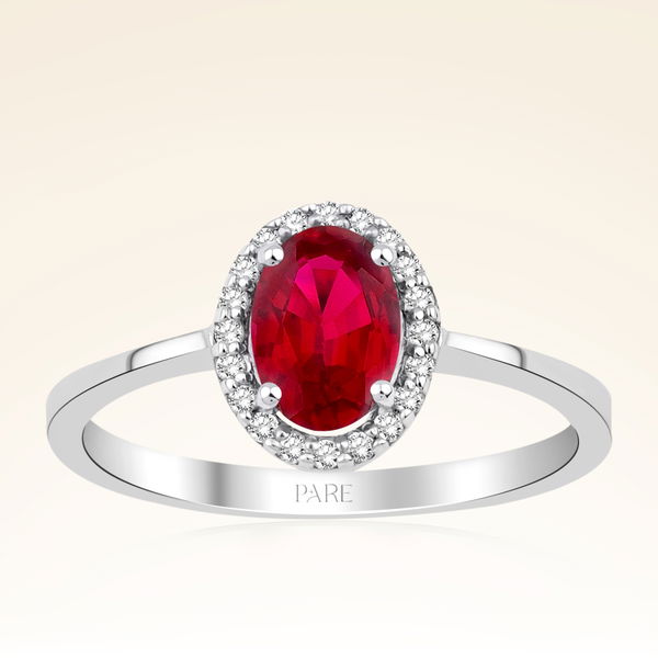 1,00 Karat Pırlanta Yakut Yüzük - Pare Pırlanta