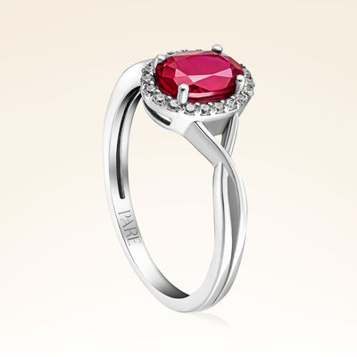 1,00 Karat Pırlanta Yakut Yüzük - Pare Pırlanta