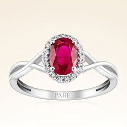 1,00 Karat Pırlanta Yakut Yüzük - PR00192 - 1