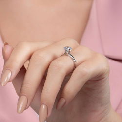 G Renk 1,00 Karat HRD Sertifikalı Tektaş Pırlanta Yüzük - 6