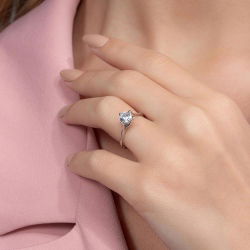 G Renk 1,00 Karat HRD Sertifikalı Tektaş Pırlanta Yüzük - PR00635-H40 - 5