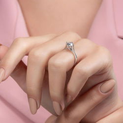 G Renk 1,00 Karat HRD Sertifikalı Tektaş Pırlanta Yüzük - PR00635-H40 - 6