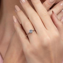 G Renk 1,00 Karat HRD Sertifikalı Tektaş Pırlanta Yüzük - 5