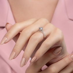 G Renk 1,00 Karat HRD Sertifikalı Tektaş Pırlanta Yüzük - 6