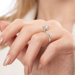 G Renk 1,00 Karat HRD Sertifikalı Tektaş Pırlanta Yüzük - PR01167-H40 - 6