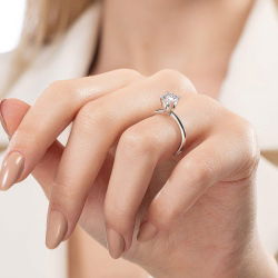 G Renk 1,00 Karat HRD Sertifikalı Tektaş Pırlanta Yüzük - PR01175-H40 - 6