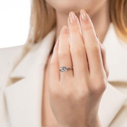 G Renk 1,00 Karat HRD Sertifikalı Tektaş Pırlanta Yüzük - 4