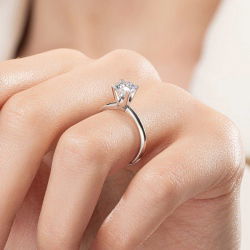 G Renk 1,00 Karat HRD Sertifikalı Tektaş Pırlanta Yüzük - 7