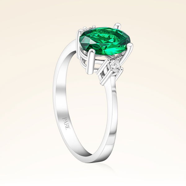 1,00 Karat Zümrüt Pırlanta Yüzük - Pare Pırlanta