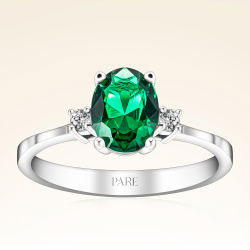 1,00 Karat Zümrüt Pırlanta Yüzük - PR00144 - 1