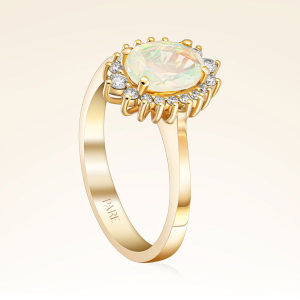 1,04 Karat Pırlantalı Opal Yüzük - Pare Pırlanta