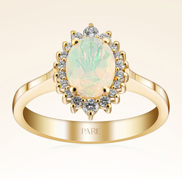 1,04 Karat Pırlantalı Opal Yüzük - Pare Pırlanta