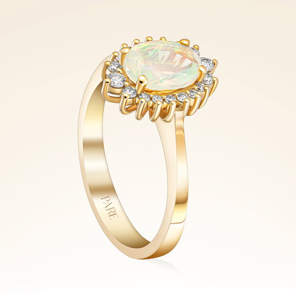 1,04 Karat Pırlanta Opal Yüzük - Pare Pırlanta