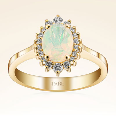 1,04 Karat Pırlanta Opal Yüzük - Pare Pırlanta