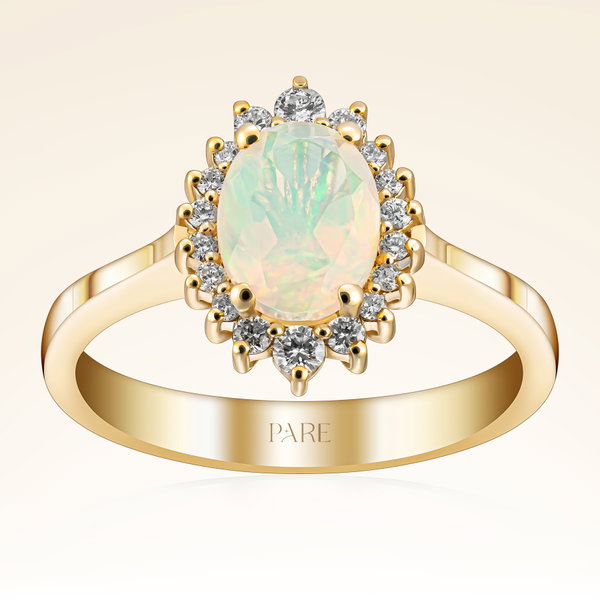 1,04 Karat Pırlanta Opal Yüzük - Pare Pırlanta