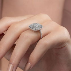 1,05 Karat Kolu Taşlı Baget Pırlanta Yüzük - 7