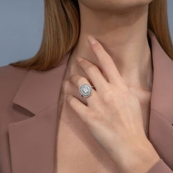 1,05 Karat Kolu Taşlı Baget Pırlanta Yüzük - 5