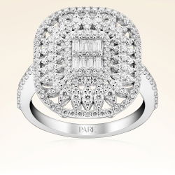 1,05 Karat Kolu Taşlı Baget Pırlanta Yüzük - 1