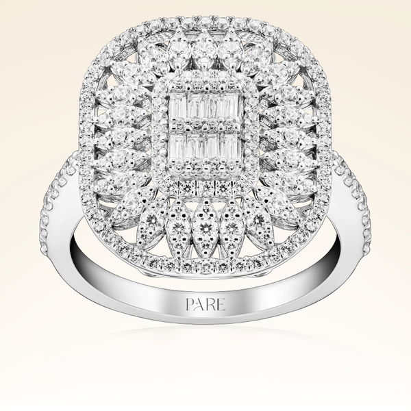 1,05 Karat Kolu Taşlı Baget Pırlanta Yüzük - Pare Pırlanta