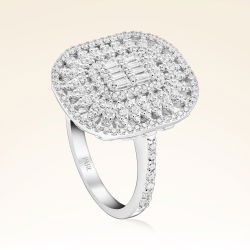 1,05 Karat Kolu Taşlı Baget Pırlanta Yüzük - 2