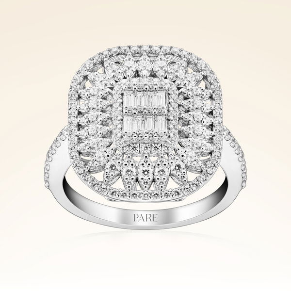 1,05 Karat Kolu Taşlı Baget Pırlanta Yüzük - Pare Pırlanta