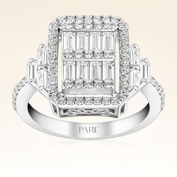 1,05 Karat Kolu Taşlı Baget Pırlanta Yüzük - PR00136 - 1