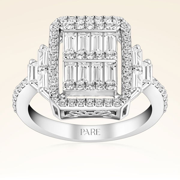 1,05 Karat Kolu Taşlı Baget Pırlanta Yüzük - Pare Pırlanta