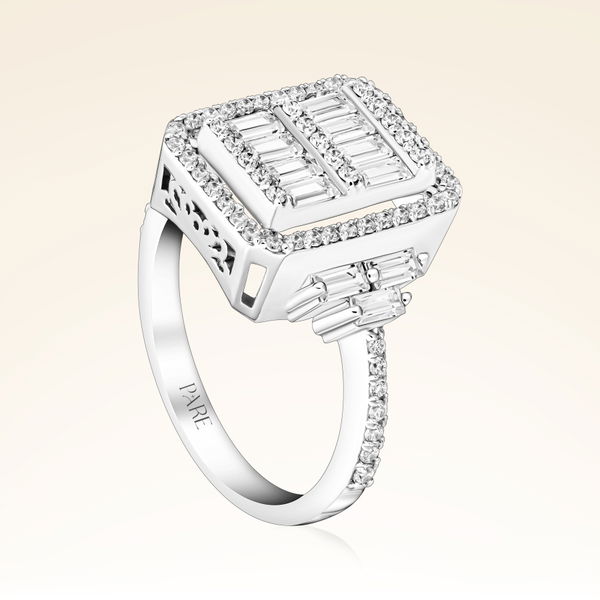 1,05 Karat Kolu Taşlı Baget Pırlanta Yüzük - Pare Pırlanta