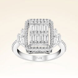 1,05 Karat Kolu Taşlı Baget Pırlanta Yüzük - 1