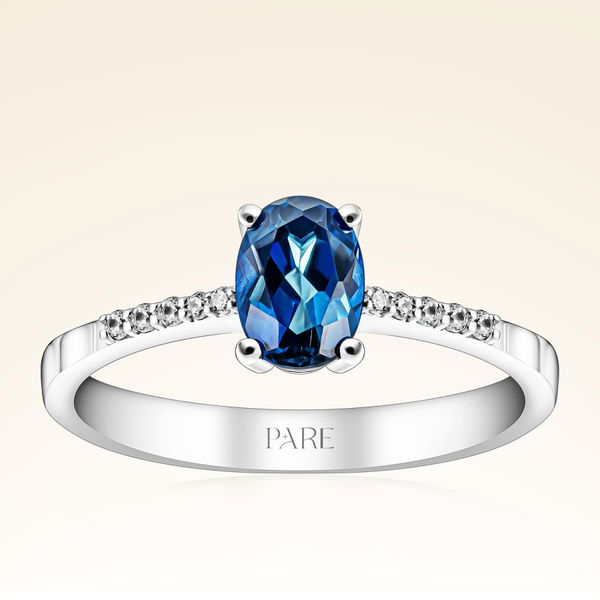 1,05 Karat Kolu Taşlı Safir Pırlanta Yüzük - Pare Pırlanta