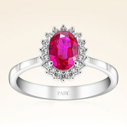 1,05 Karat Pırlanta Yakut Yüzük - PR00163 - 1