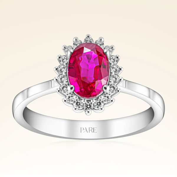 1,05 Karat Pırlanta Yakut Yüzük - Pare Pırlanta