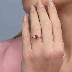 1,05 Karat Pırlanta Yakut Yüzük - PR00139 - 4