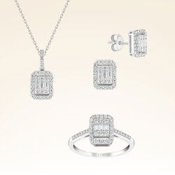 1,06 Karat Baget Pırlanta Set - 1