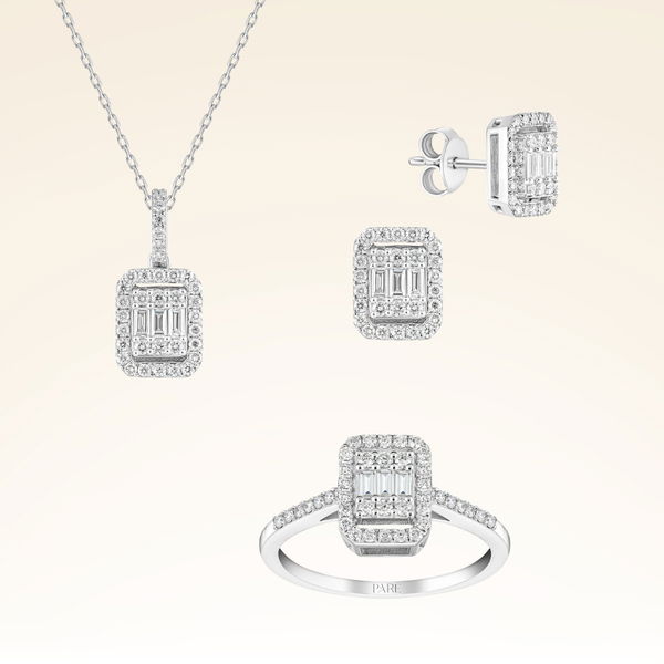 1,06 Karat Baget Pırlanta Set - Pare Pırlanta