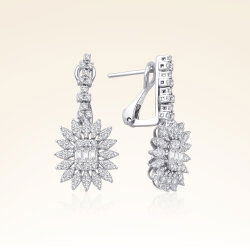 1,06 Karat Pırlantalı Baget Küpe - 1