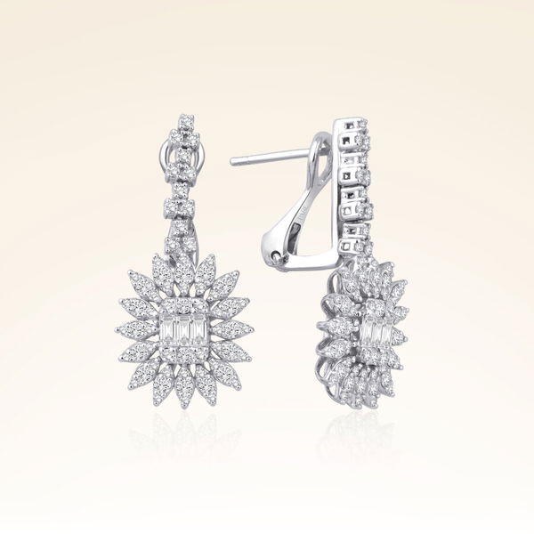 1,06 Karat Pırlantalı Baget Küpe - Pare Pırlanta