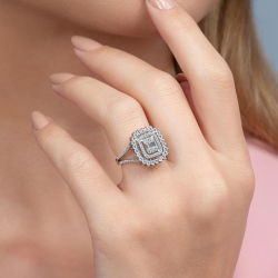 1,07 Karat Kolu Taşlı Baget Pırlanta Yüzük - PR00295 - 4