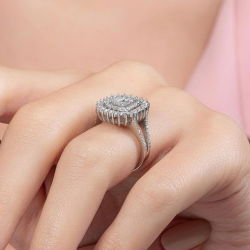 1,07 Karat Kolu Taşlı Baget Pırlanta Yüzük - PR00295 - 6