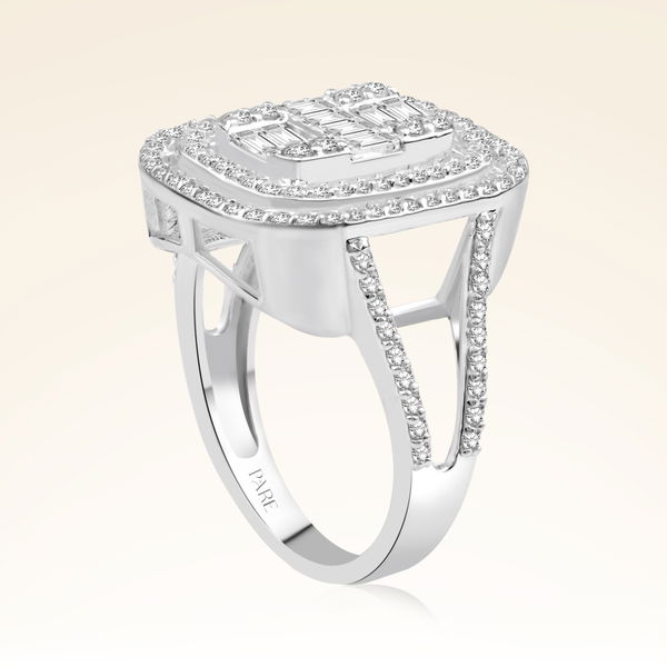 1,07 Karat Kolu Taşlı Baget Pırlanta Yüzük - Pare Pırlanta