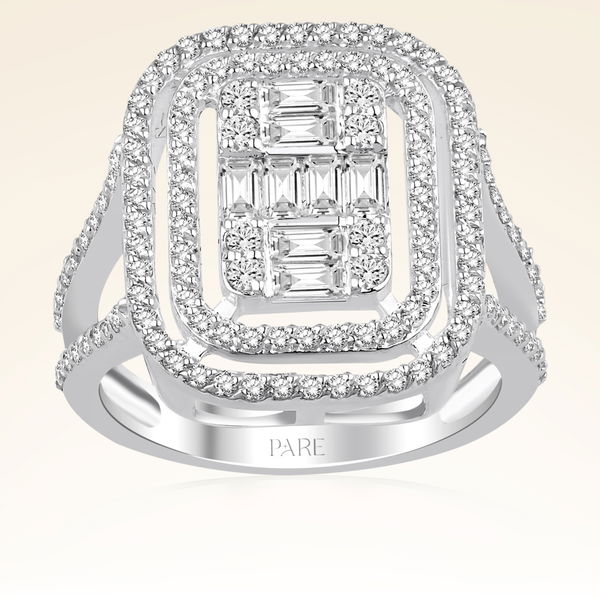 1,07 Karat Kolu Taşlı Baget Pırlanta Yüzük - Pare Pırlanta