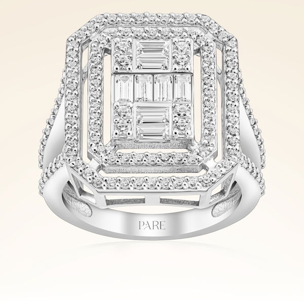 1,07 Karat Kolu Taşlı Baget Pırlanta Yüzük - Pare Pırlanta